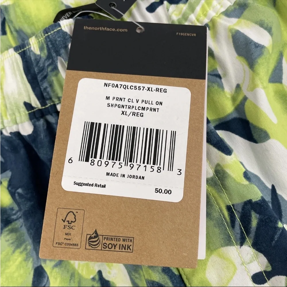 The North Face Class V Pull Green Tropical Floral Shorts Mens XL FlashDry‎ $50